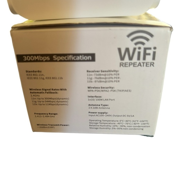 WiFi Repeater Range Extender Signal Internet Booster Internet US Plug 300MBPS - Picture 2 of 4